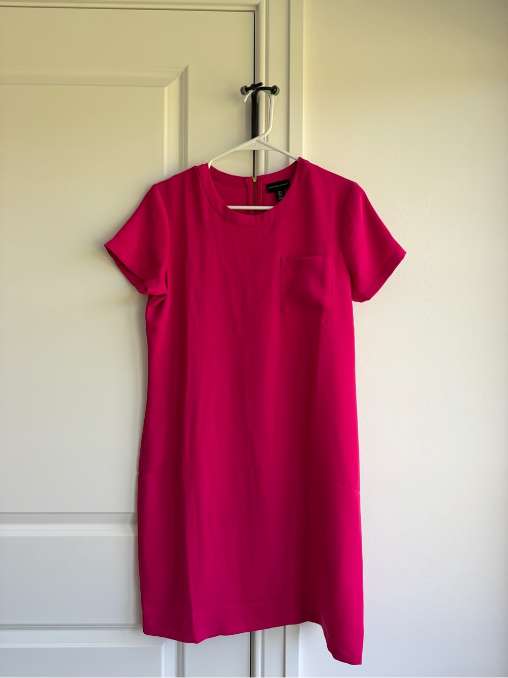 Fuchsia Short-Sleeve Shift Dress
